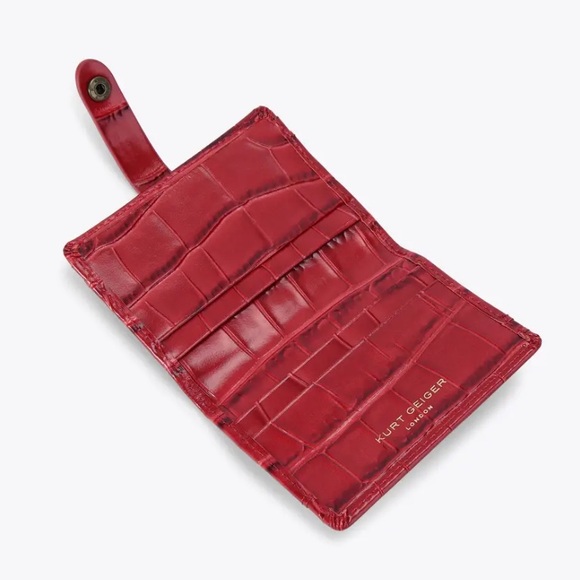 NWT Kurt Geiger Leather Croc Embossed Card Holder - Picture 3 of 11